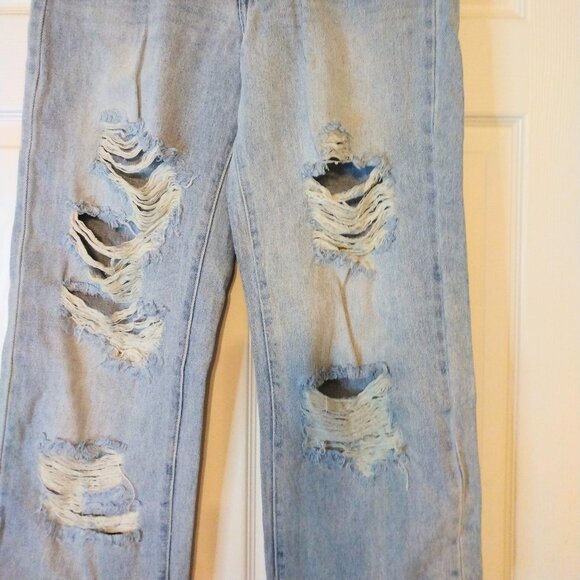 BP Women's High Rise Distressed Baggy Jeans Size 27 - Picture 3 of 4